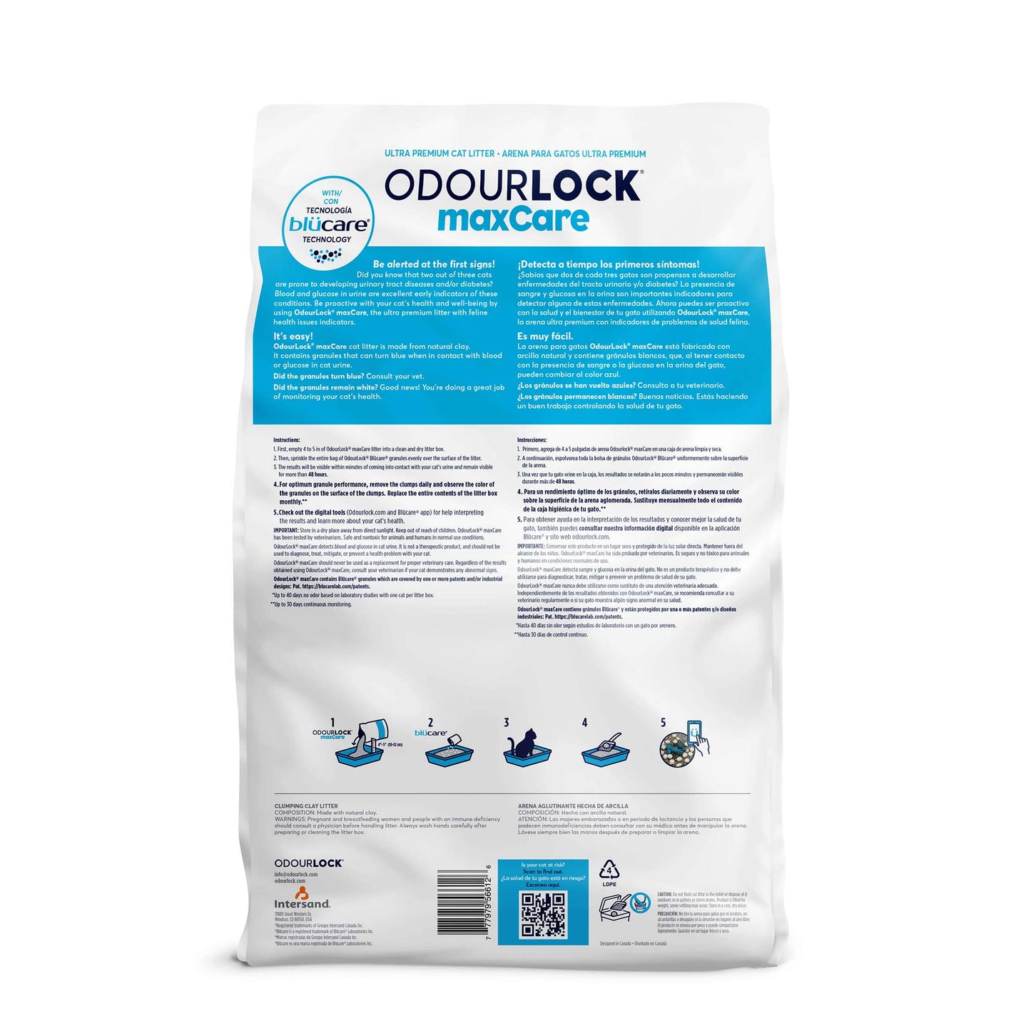 Intersand Odourlock MaxCare Ultra Premium Clay Cat Litter - 12kg