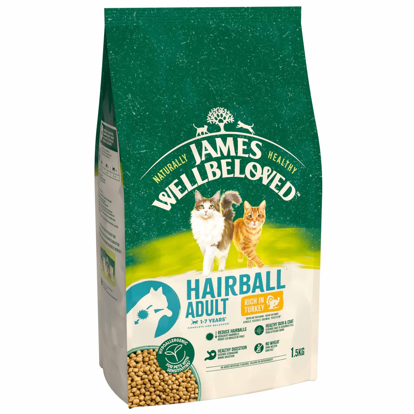 James Wellbeloved Adult Hairball Dry Cat Food - Turkey