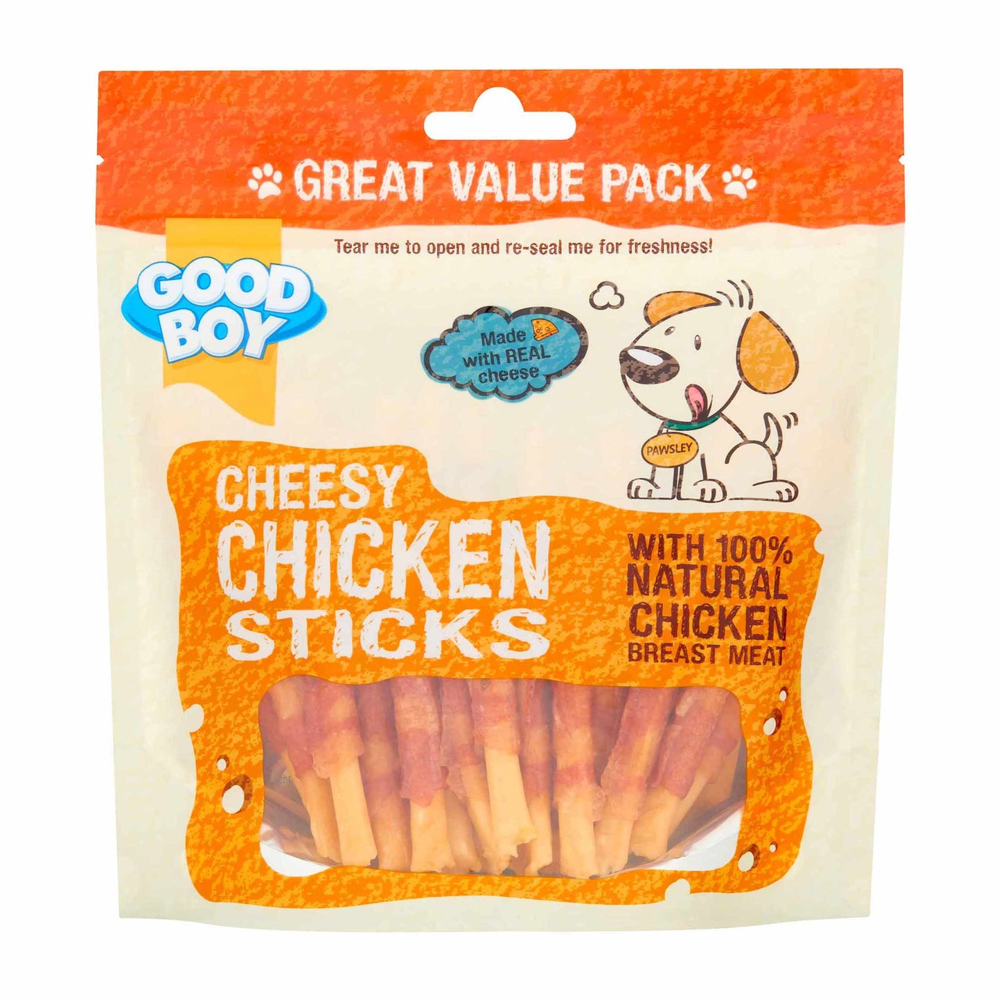 Good Boy Pawsley Cheesy Chicken Sticks Dog Treats - 250g