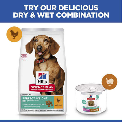 Hills Science Plan Perfect Weight Small & Mini Adult Dry Dog Food - Chicken