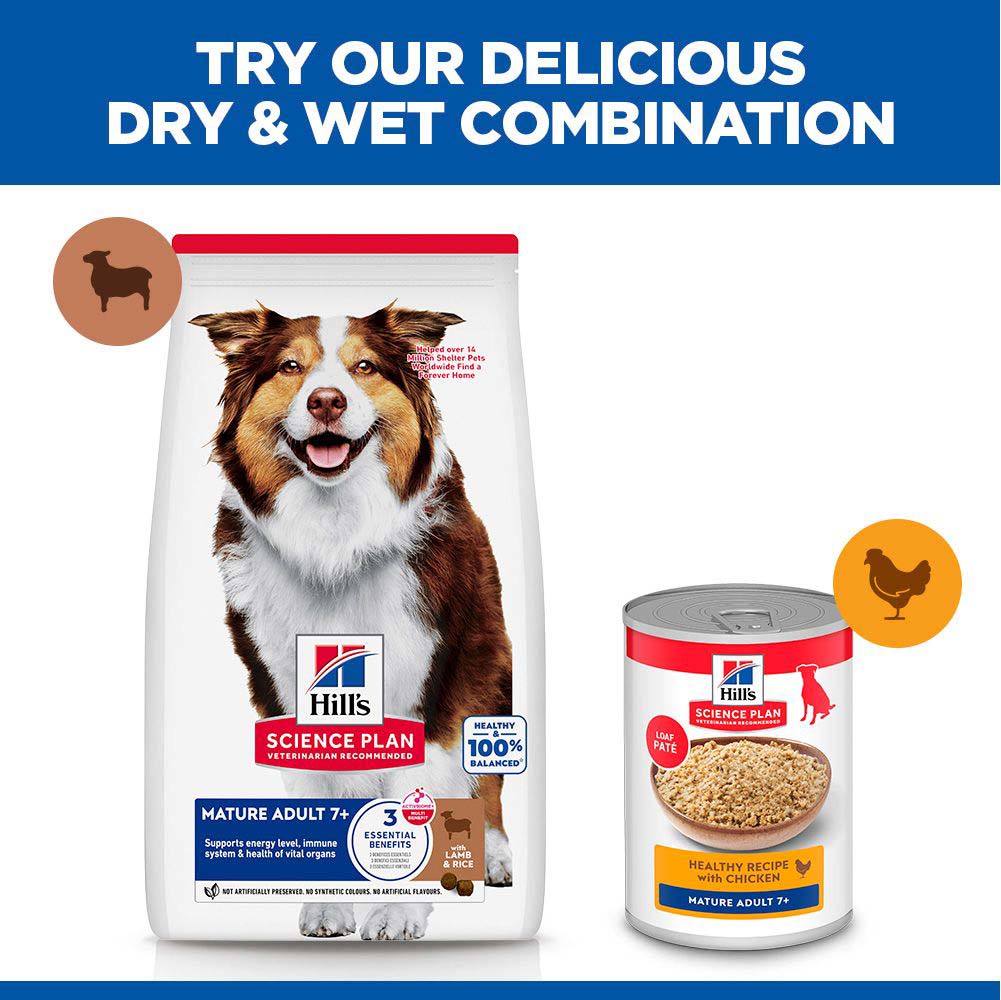 Hills Science Plan Medium Breed Mature 7 Years+ Dry Dog Food - Lamb & Rice