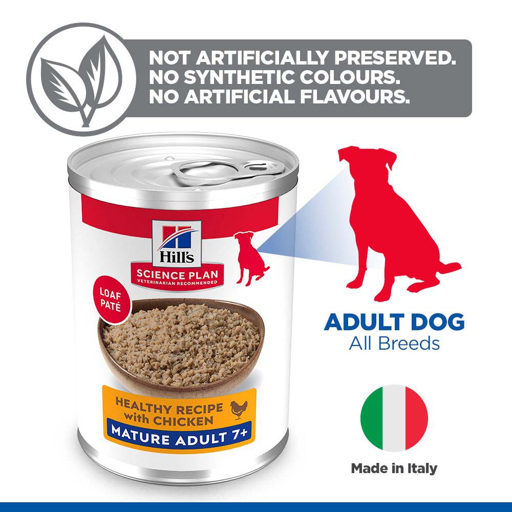 Hills Science Plan Mature Wet Dog Food - Chicken - 12x370g Cans