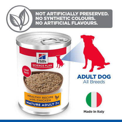 Hills Science Plan Mature Wet Dog Food - Chicken - 12x370g Cans
