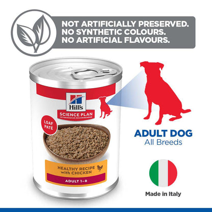 Hills Science Plan Adult Wet Dog Food - Chicken - 12x370g Cans
