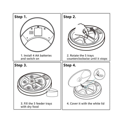 5 Meal Automatic Pet Feeder by Petplanet