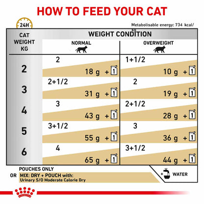 Royal Canin Veterinary Health Nutrition Urinary SO Wet Cat Food in Gravy - 48x85g Pouches