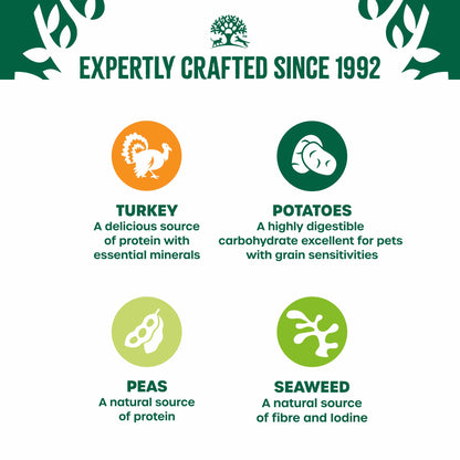 James Wellbeloved Grain Free Senior Wet Dog Food in Gravy - Turkey - 12x90g Pouches