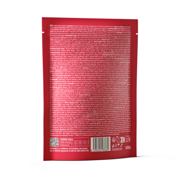 Carnilove Adult Wet Dog Food Pouches - Turkey & Venison with Strawberry Leaves - 12x300g Pouches
