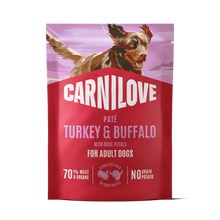 Carnilove Adult Wet Dog Food Pouches - Turkey & Buffalo with Rose Petals - 12x300g