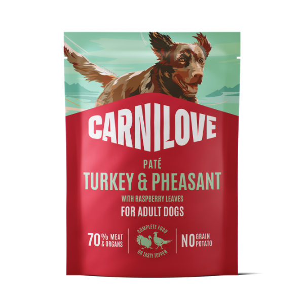 Carnilove Adult Wet Dog Food Pouches - Turkey & Pheasant with Raspberry Leaves - 12x300g Pouches