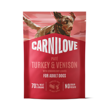 Carnilove Adult Wet Dog Food Pouches - Turkey & Venison with Strawberry Leaves - 12x300g Pouches