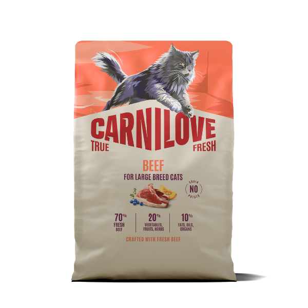 Carnilove True Fresh Large Breed Adult Dry Cat Food - Beef