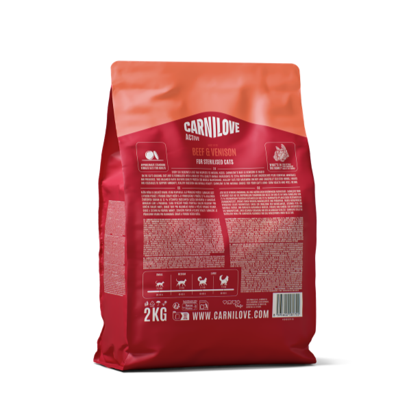 Carnilove Active Adult Dry Cat Food - Beef & Venison
