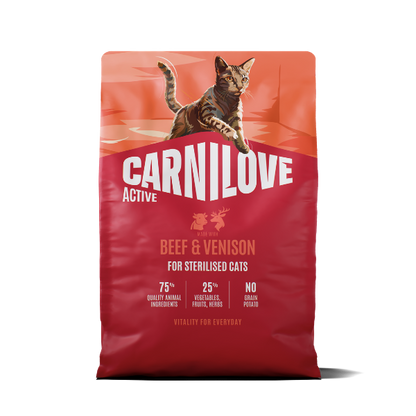 Carnilove Active Adult Dry Cat Food - Beef & Venison