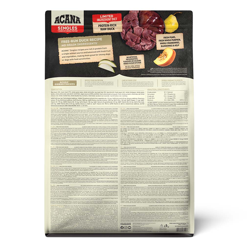 Acana Singles Free Run Duck Grain Free Adult Dry Dog Food