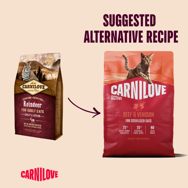 Carnilove Active Adult Dry Cat Food - Beef & Venison