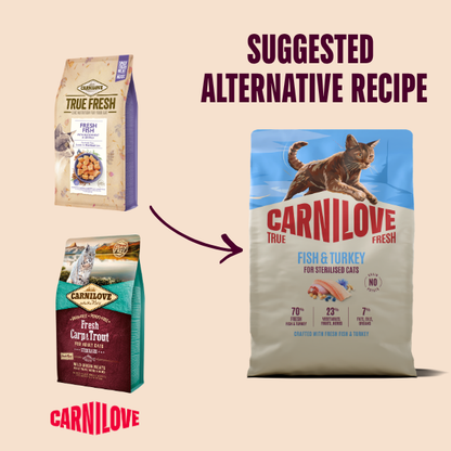 Carnilove True Fresh Adult Dry Cat Food - Fish & Turkey
