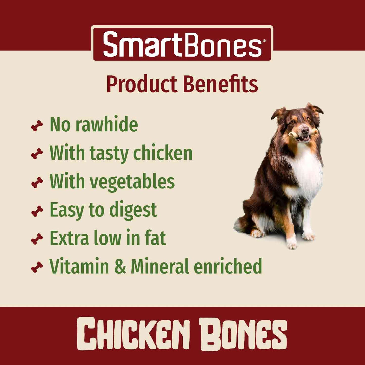 SmartBones Mini Bones - Chicken - 18 Bones